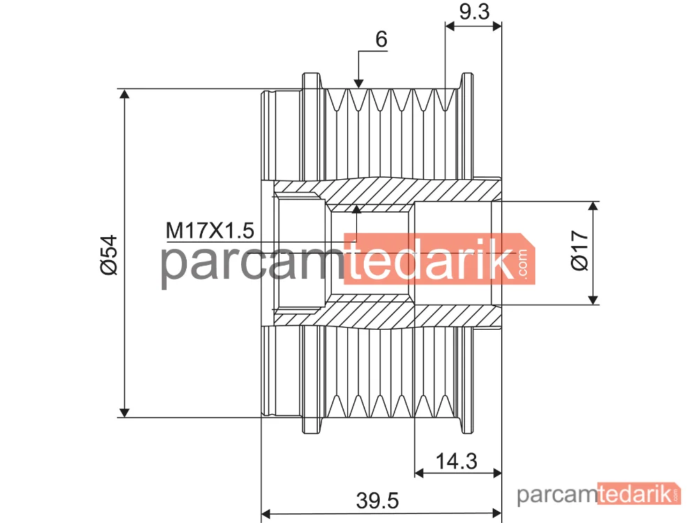 VALEO 588012 | Alternatör Kasnağı — Fiat Panda, Fiat Punto Evo, Lancia Ypsilon